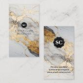 Gouden Witte Marmeren Achtergrond | Lux Visitekaartje (Voorkant / Achterkant)