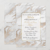 Gouden Witte Marmeren Jubileum Uitnodiging (Voorkant / Achterkant)