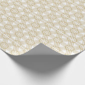 gouden witte meetkundige retro mideeuwse mod cadeaupapier (Hoek)