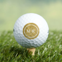 Gouden Witte Metalen Monogram Initiele Golfballen