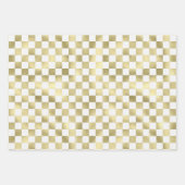 Gouden witte metallic vierkant patroon achtergrond inpakpapier vel (Voorkant 2)