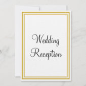 Gouden Witte Monogram Bruiloftsreceptie Kaart (Voorkant)