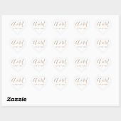 gouden witte monogram elegante bruiloft hart sticker (Vel)