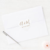 gouden witte monogram elegante bruiloft hart sticker (Envelop)