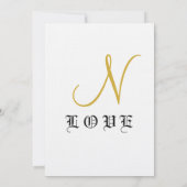 Gouden Witte Monogram Geometrische Trouw Kaart (Achterkant)