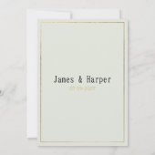 Gouden witte munt delicate bloemstuk RSVP Kaart (Achterkant)