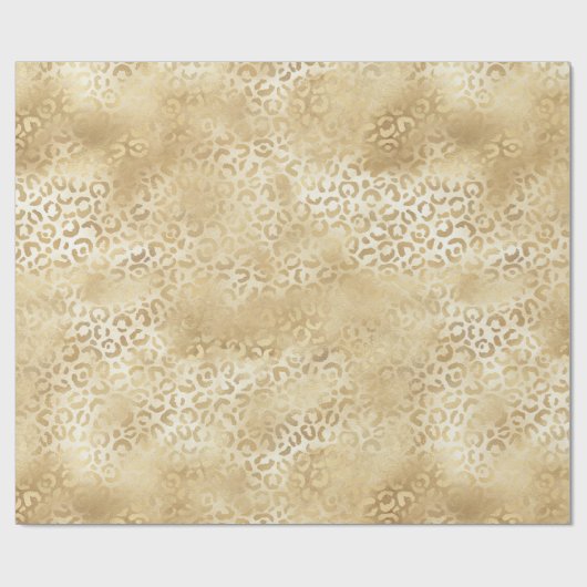 Gouden witte Ombre Leopard Cadeaupapier (Vlak)
