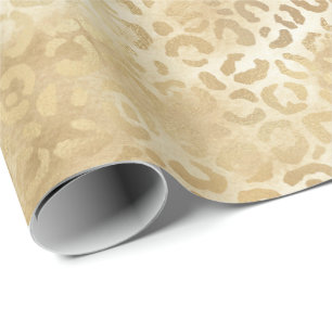 Gouden witte Ombre Leopard Cadeaupapier