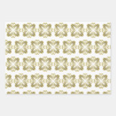 Gouden Witte Ontwerp Achtergrond Inpakpapier Vel (Voorkant 2)