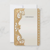 Gouden witte parels bedankkaart (Achterkant)