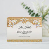 Gouden  Witte Parels Detail Behuizing Kaart (Staand voorkant)