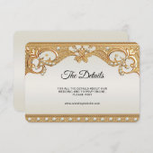 Gouden  Witte Parels Detail Behuizing Kaart (Voorkant / Achterkant)