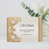 Gouden  Witte Parels Detail Behuizing Kaart (Staand voorkant)