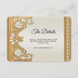 Gouden Witte Parels Detail Behuizing Kaart