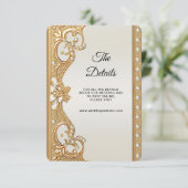 Gouden Witte Parels Detail Behuizing Kaart (Staand voorkant)