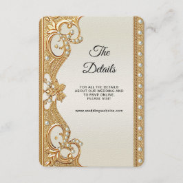 Gouden Witte Parels Detail Behuizing Kaart