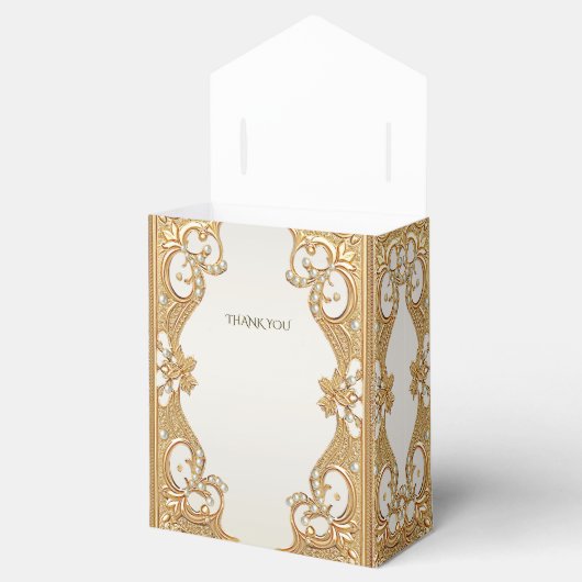 Gouden Witte Parels Favoriete Doos Bedankdoosjes (Geopend)