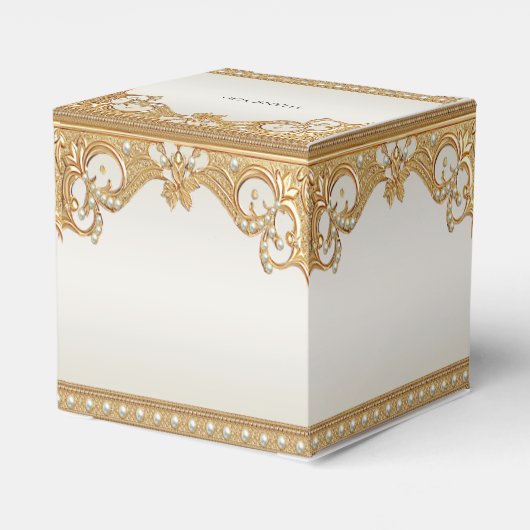 Gouden  Witte Parels Favoriete Doos Bedankdoosjes (Achterkant)