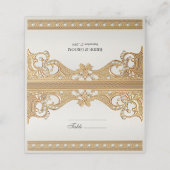 Gouden witte parels Place Card Plaatskaartje (Buitenkant ongevouwen)