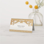 Gouden witte parels Place Card Plaatskaartje (Achterkant)