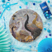 Gouden Witte Pauw Kerstmis Papieren Bordje (Feest)