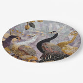 Gouden Witte Pauw Kerstmis Papieren Bordje (Gekanteld)