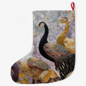 Gouden Witte Pauw Kerstnaam Grote Kerstsok (Achterkant)