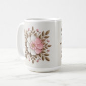 Gouden Witte Roze Klassieke Witte Mok (Voorkant links)
