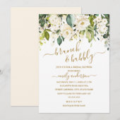 Gouden witte rozenbrunch en bubbelig Vrijgezellenf Kaart (Voorkant / Achterkant)