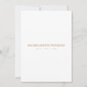 Gouden & Witte Script Bachelorette Weekend Kaart (Voorkant)