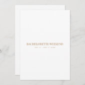 Gouden & Witte Script Bachelorette Weekend Kaart (Voorkant / Achterkant)
