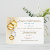 Gouden & Witte Sieraden Kerst Huwelijk Kaart (Staand voorkant)