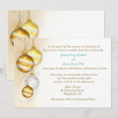 Gouden & Witte Sieraden Kerst Huwelijk Kaart (Voorkant / Achterkant)