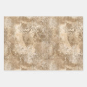 Gouden witte slangenprint inpakpapier vel (Voorkant 2)