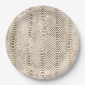 Gouden witte slangenprint papieren bordje (Voorkant)