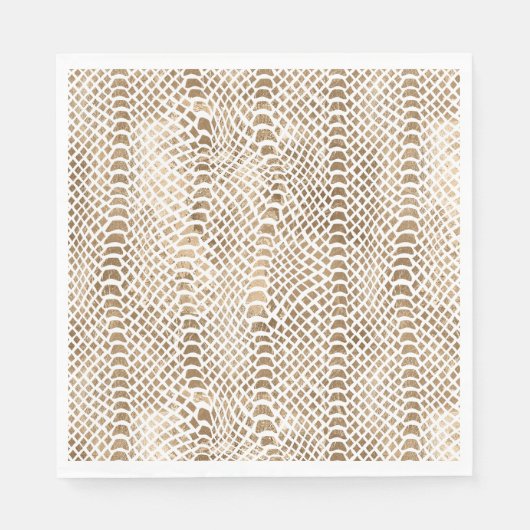 Gouden witte slangenprint servet (Voorkant)