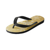 Gouden Witte Sneeuwvlokken Minimalistische Kerstmi Kinder Teenslippers (Schuin)