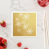 Gouden Witte Sneeuwvlokken Minimalistische Kerstmi Servetten (Insitu)
