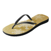 Gouden Witte Sneeuwvlokken Minimalistische Kerstmi Teenslippers (Schuin)