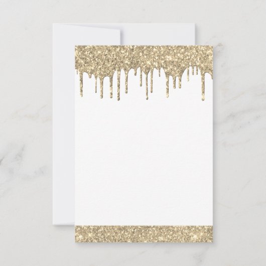 Gouden Witte Sparkle Glitter Elke Leeftijd Verjaar Kaart (Achterkant)