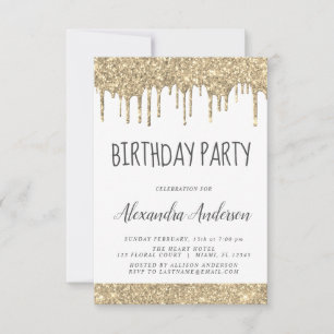 Gouden Witte Sparkle Glitter Elke Leeftijd Verjaar Kaart