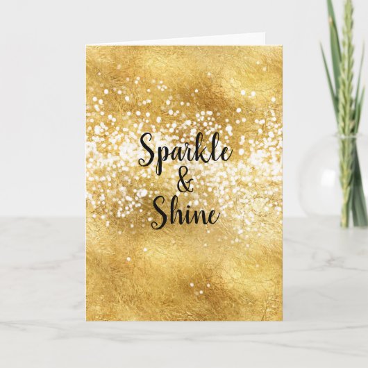 Gouden Witte Sparkle Shine Feestdagen Kaart (Voorkant)