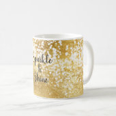 Gouden Witte Sparkle Shine Koffiemok (Voorkant rechts)