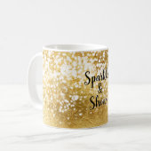 Gouden Witte Sparkle Shine Koffiemok (Voorkant links)