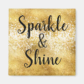 Gouden Witte Sparkle Shine Magneet (Voorkant)