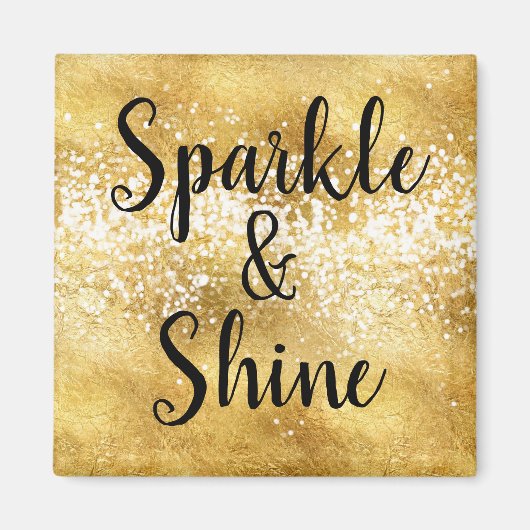 Gouden Witte Sparkle Shine Magneet (Voorkant)