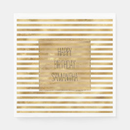 Gouden witte strepen servet