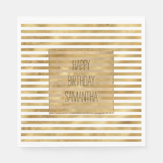 Gouden witte strepen servet (Voorkant)