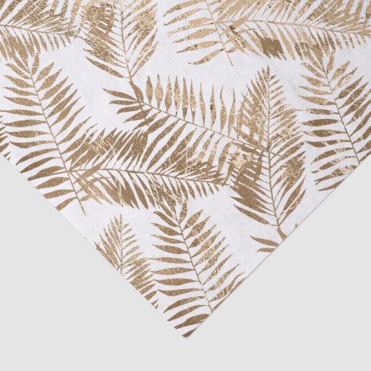Gouden witte tropische bladeren tissuepapier (Detail)