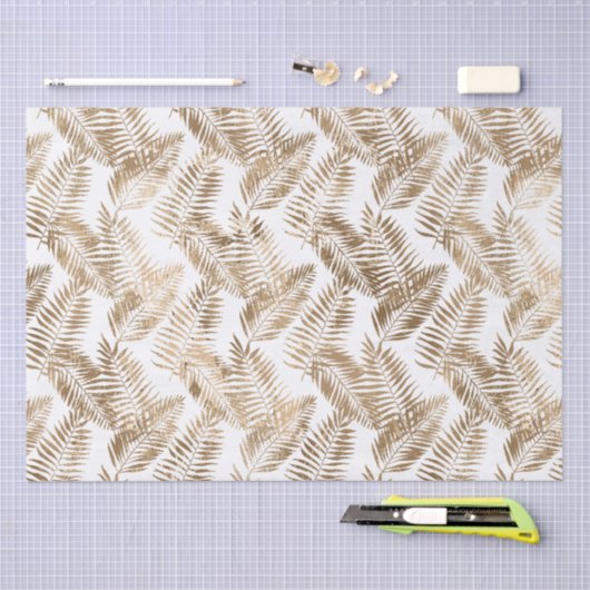 Gouden witte tropische bladeren tissuepapier (Craft)